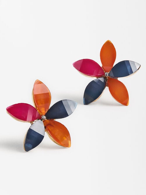 Pendientes flor con resina