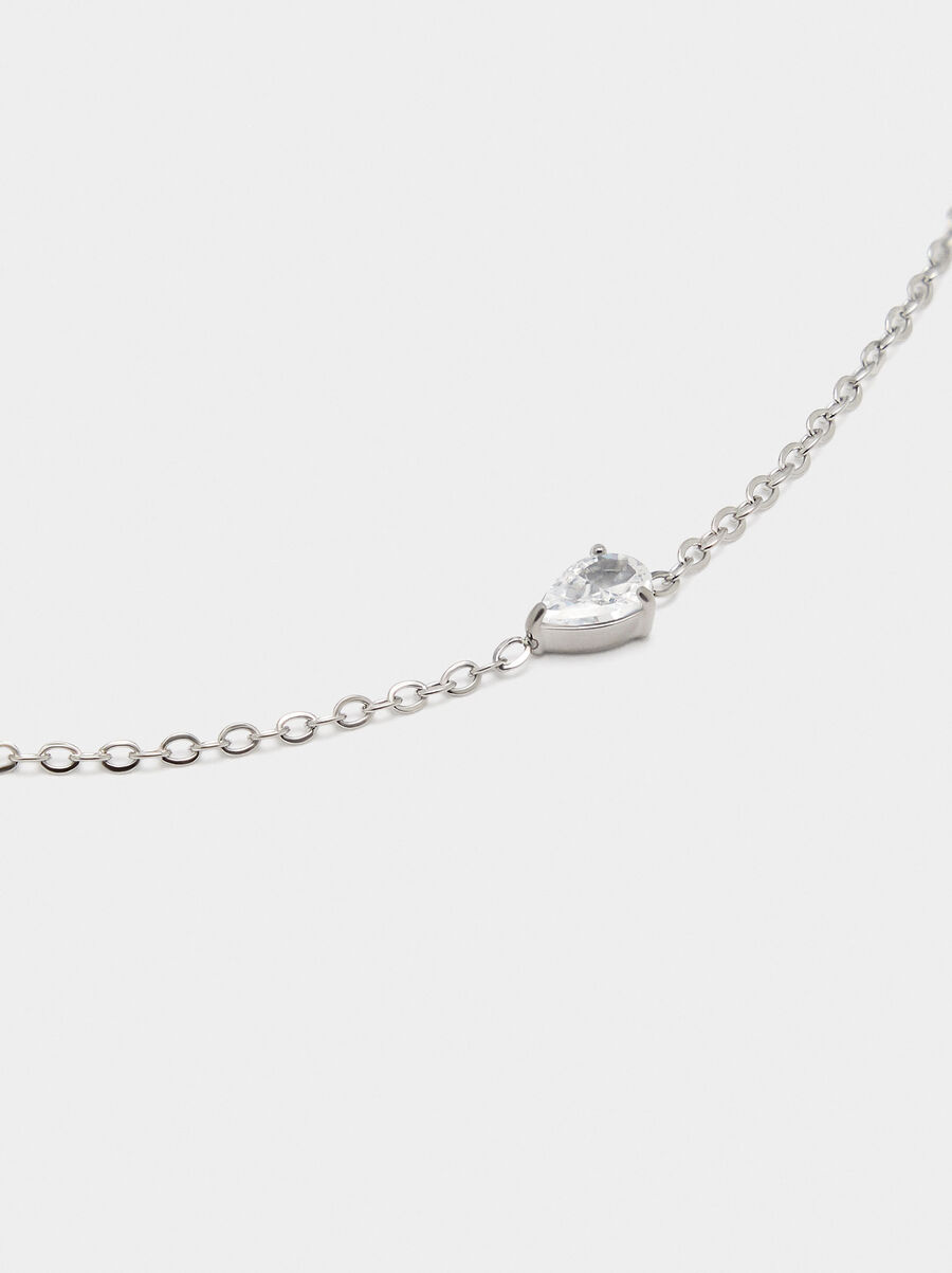 Bracelet of links with zirconia - stainless steel