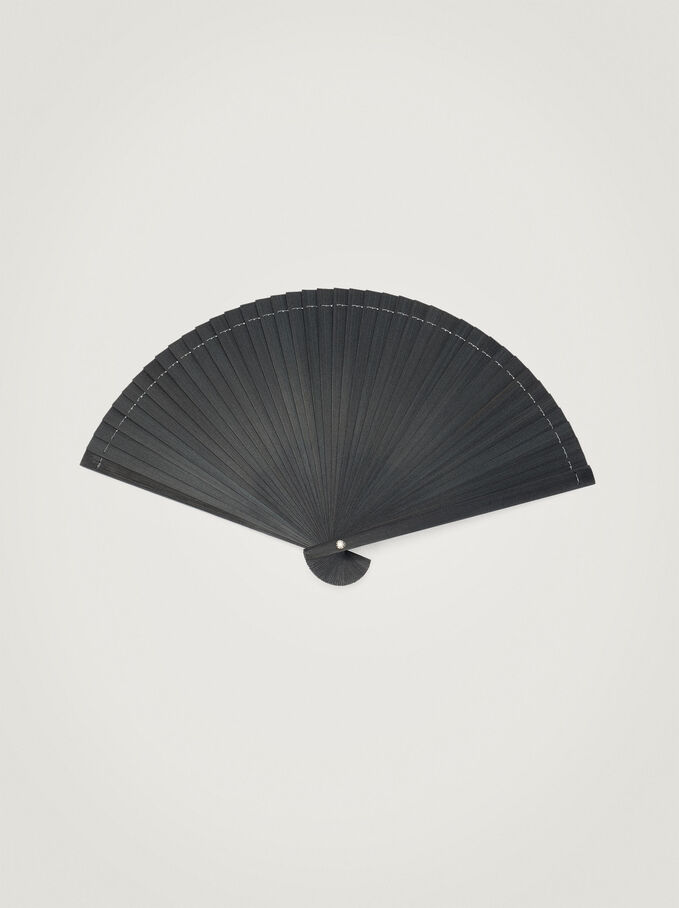 Bamboo Fan, Black, hi-res