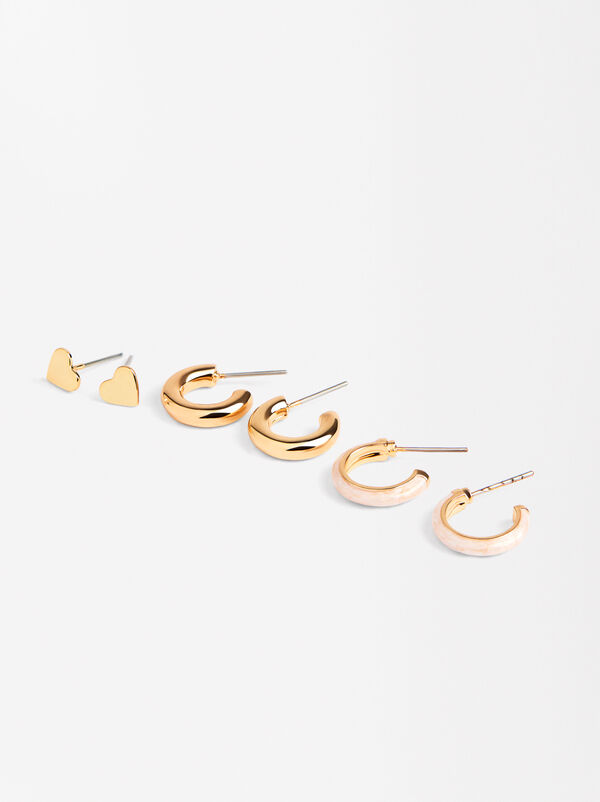 Set of earrings with enamel