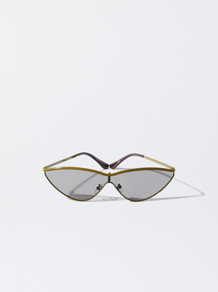 Cat-Eye Sonnenbrille, Khaki, hi-res