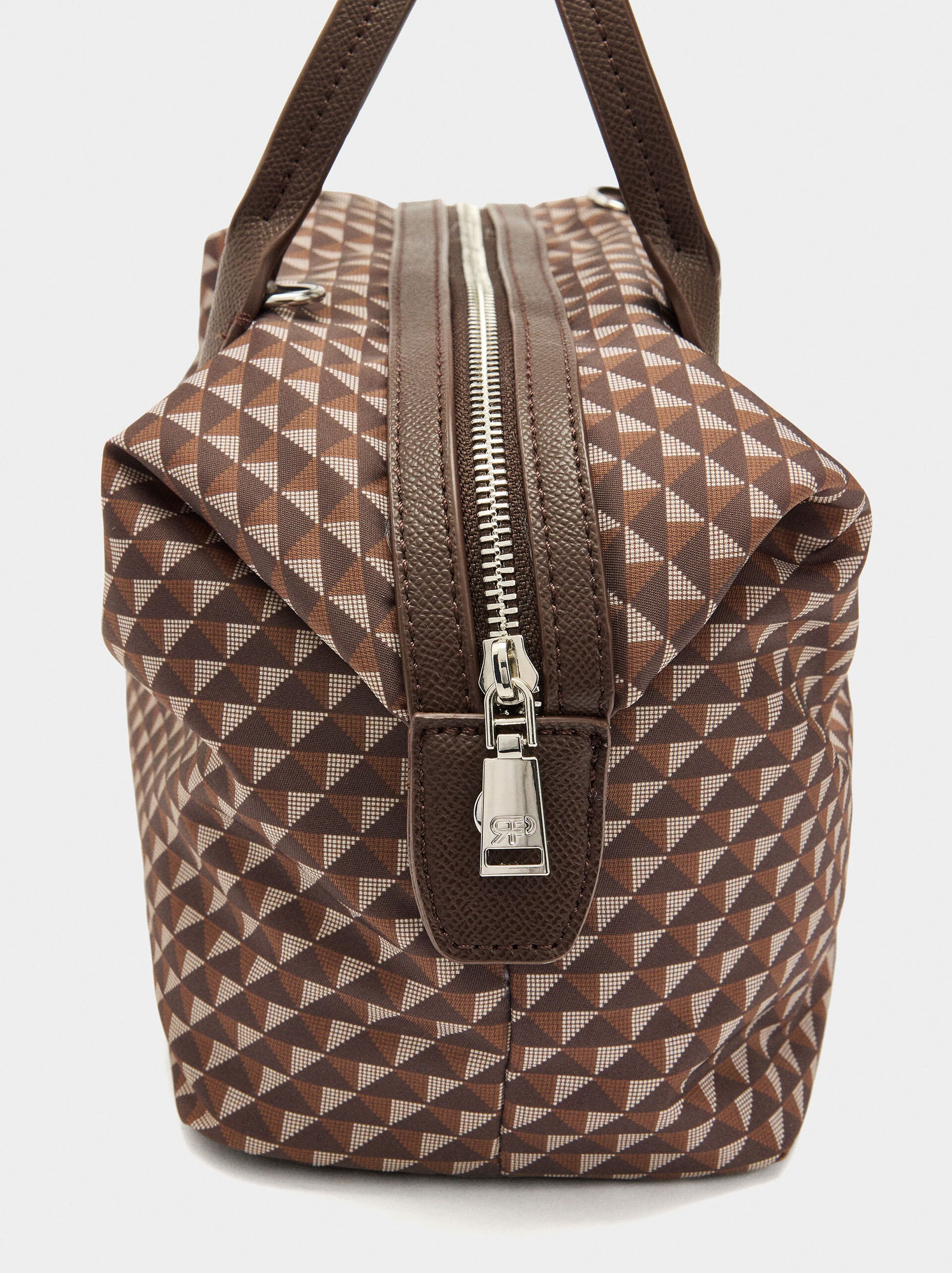 Printed nylon tote bag image number 2.0
