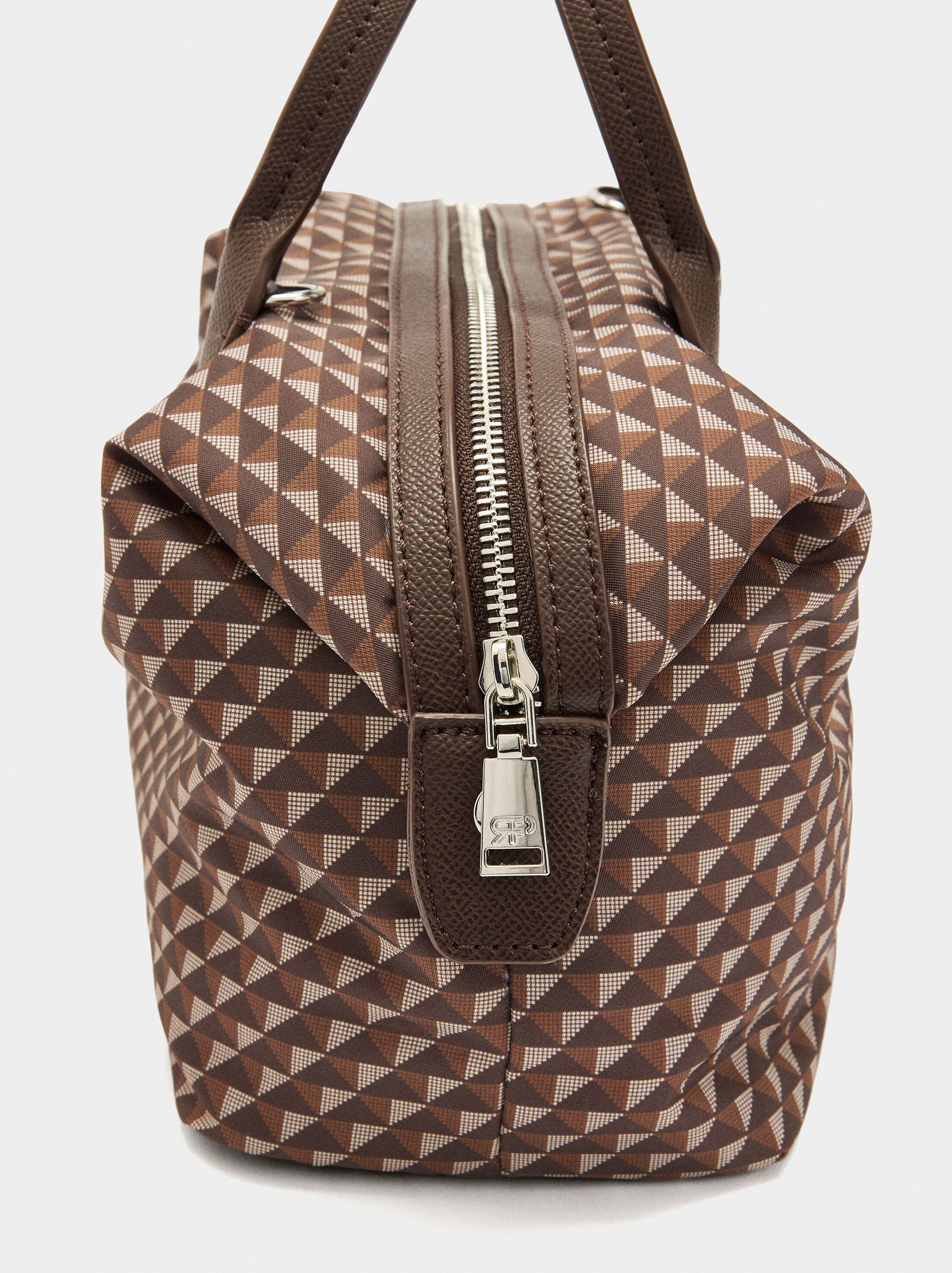 Printed nylon tote bag image number 2.0