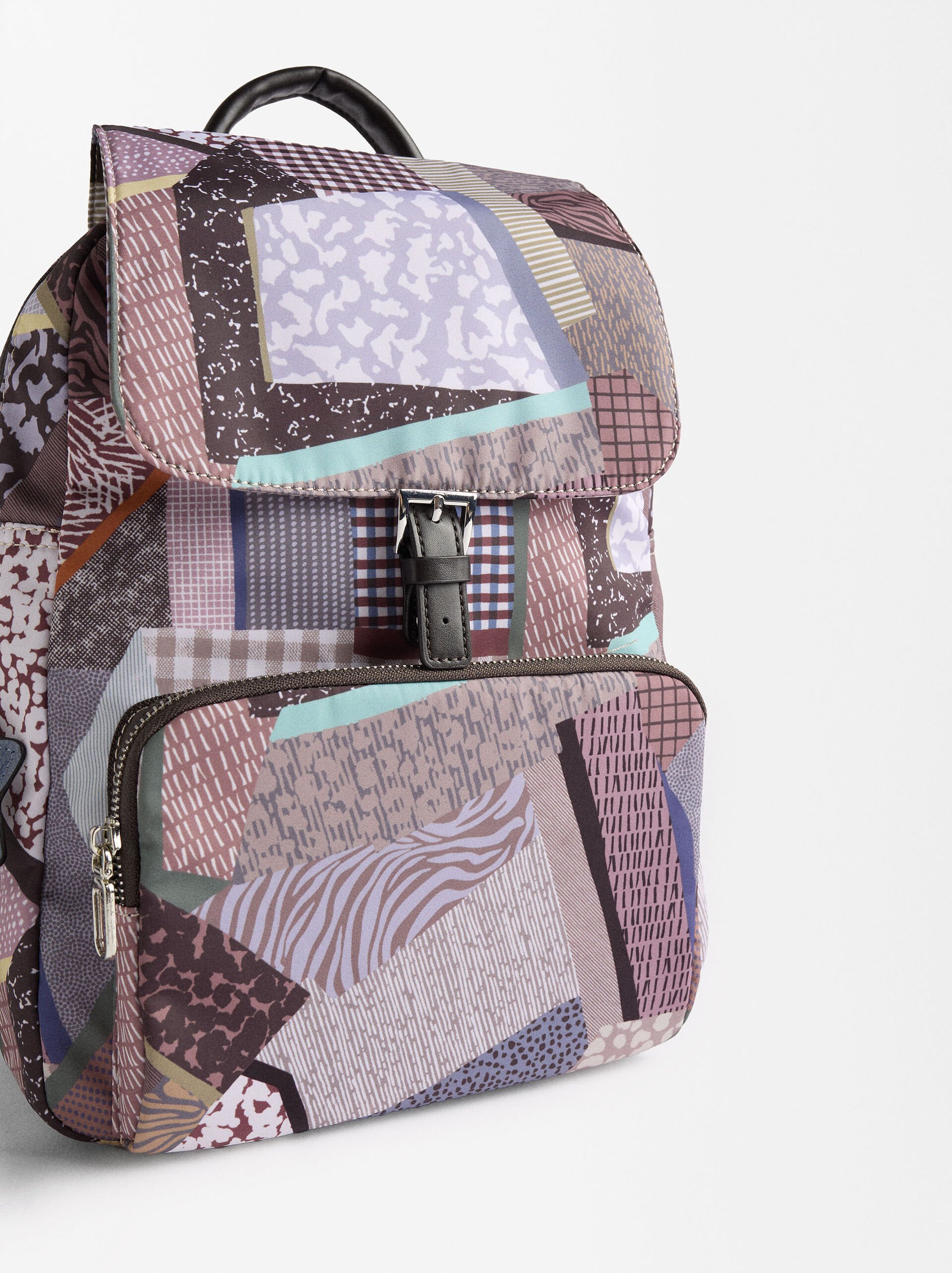 Printed nylon backpack image number 1.0