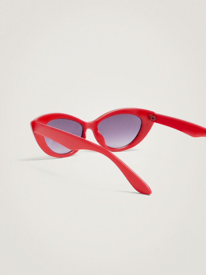 Cat Eye Sunglasses, Red, hi-res
