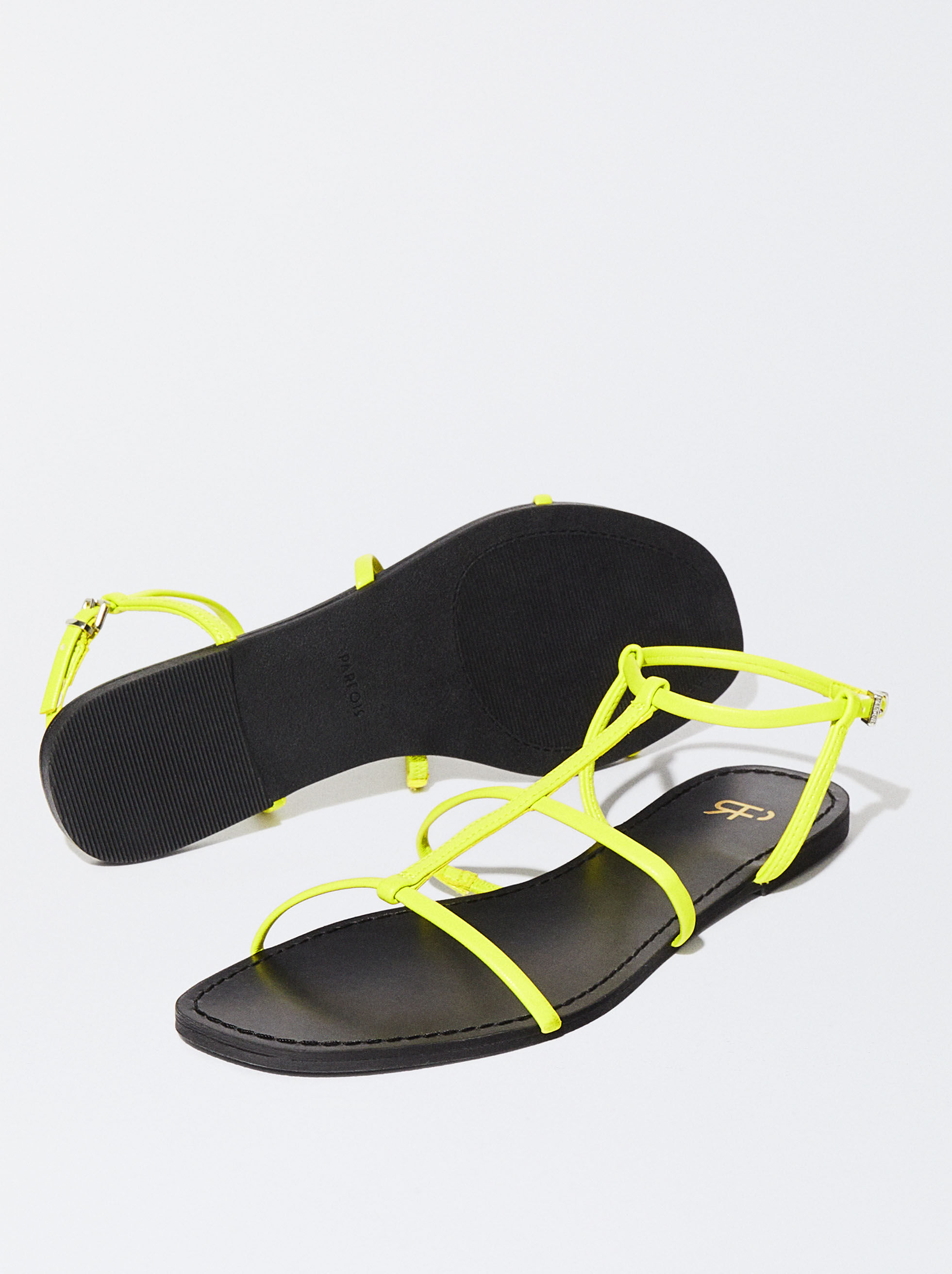 Yellow strappy online flat sandals