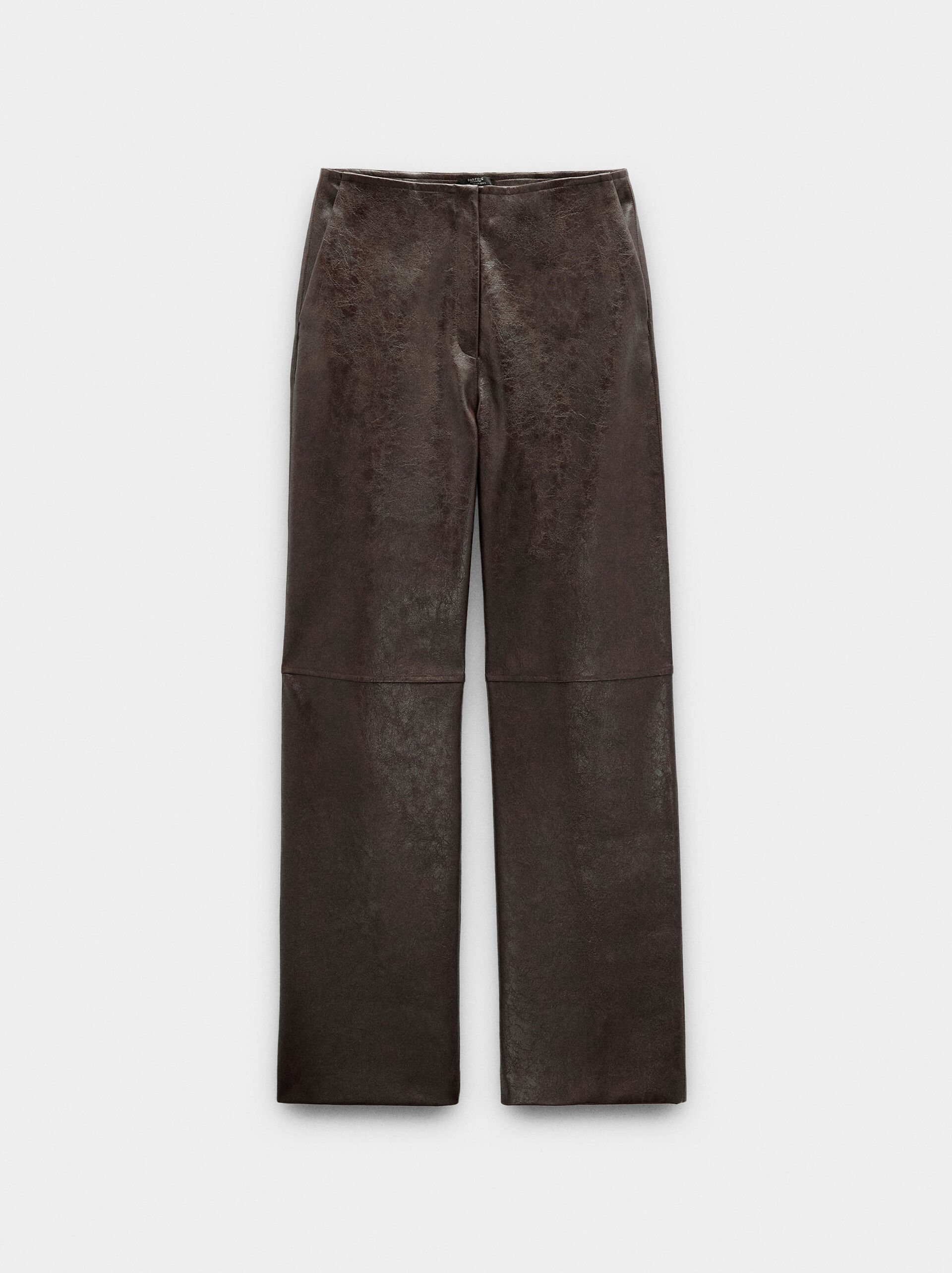 Trousers with leather effect image number 5.0