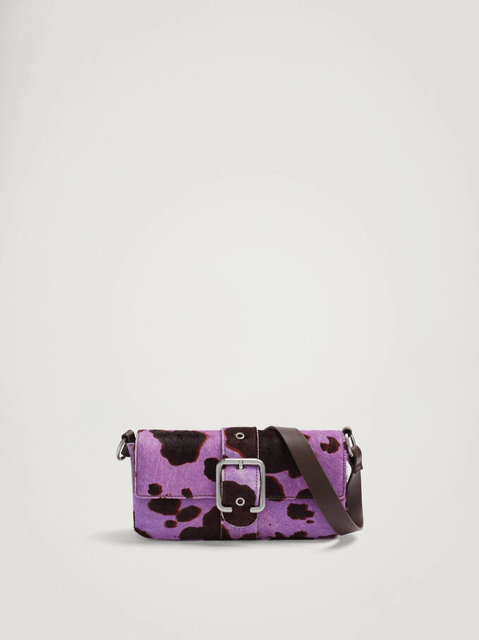 Fur Shoulder Bag , Purple, hi-res