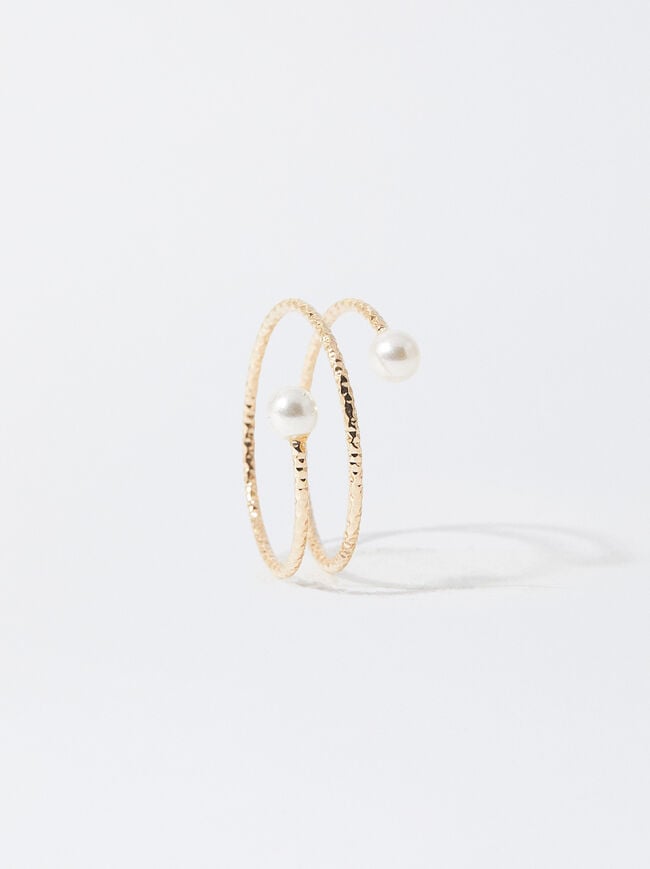 Spiral Ring With Pearls