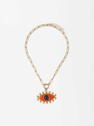 Eye Pendant Necklace, Multicolor, hi-res