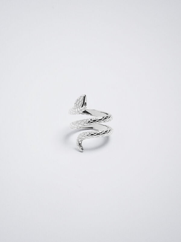Stainless steel ring with snake
