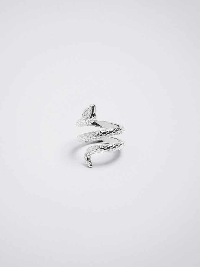Stainless Steel Snake Ring, Silver, hi-res