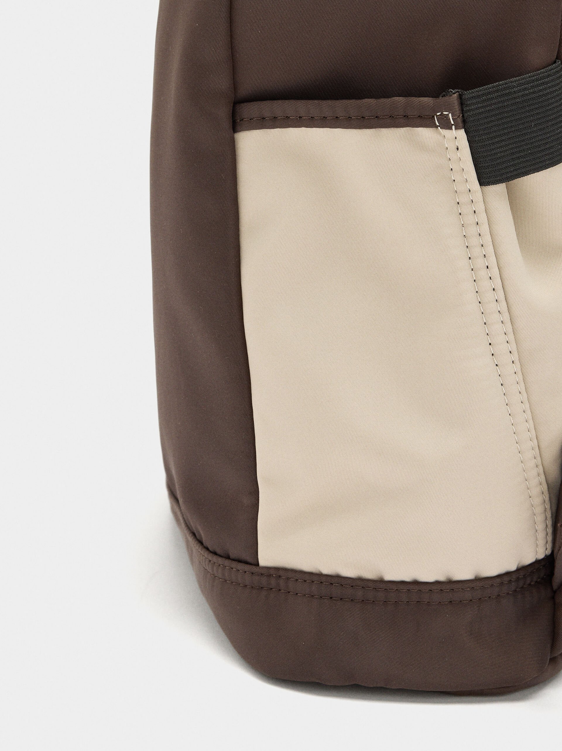 Colour block nylon backpack for 13" laptop image number 1.0