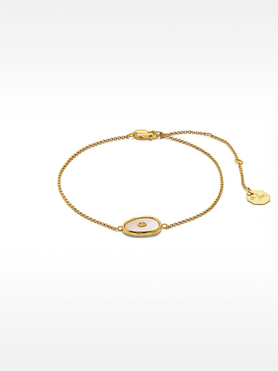 Freshwater pearl bracelet with zirconia - 925 sterling silver