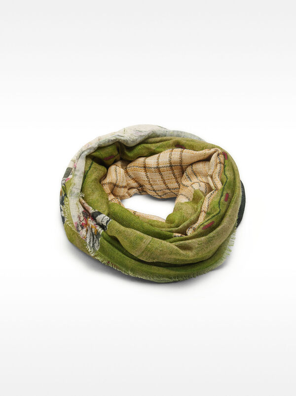 Printed linen scarf
