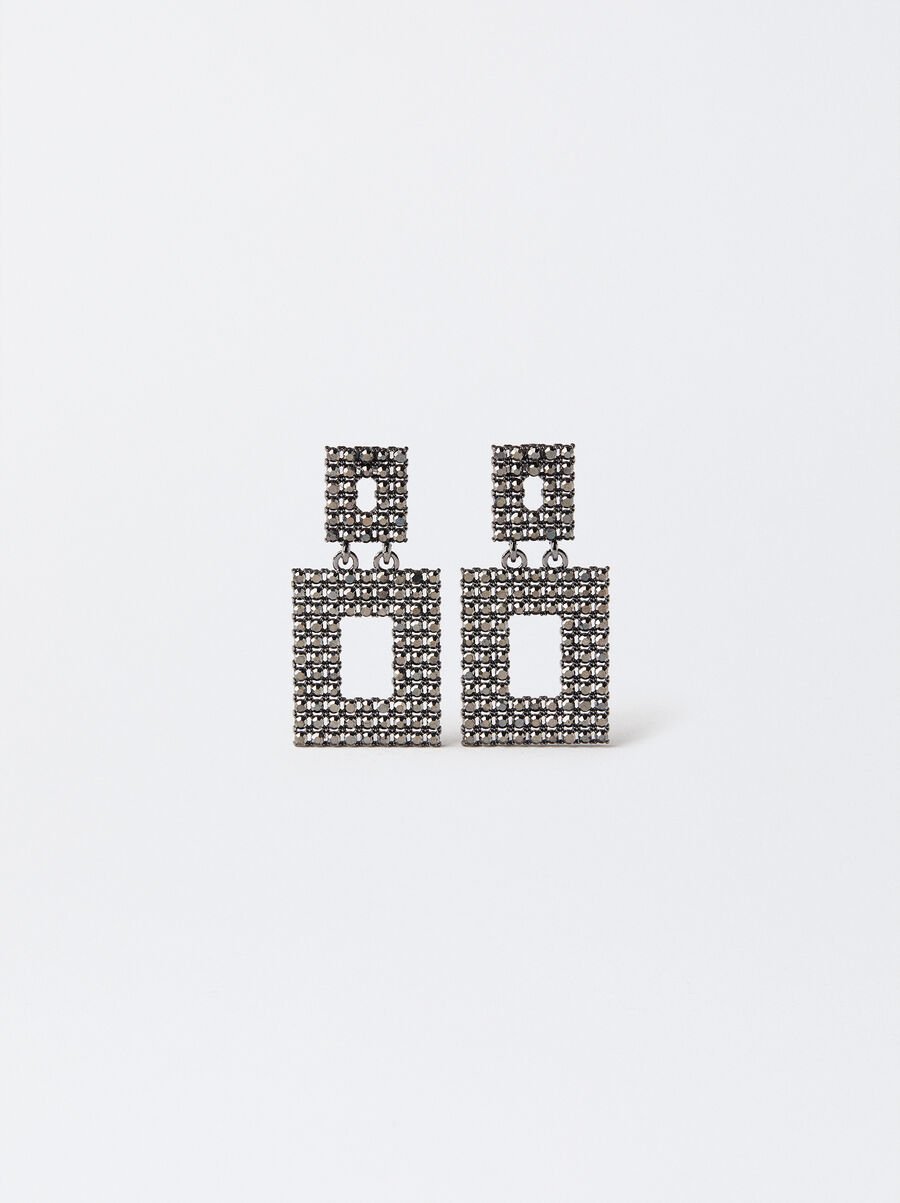 Medium earrings with crystals 