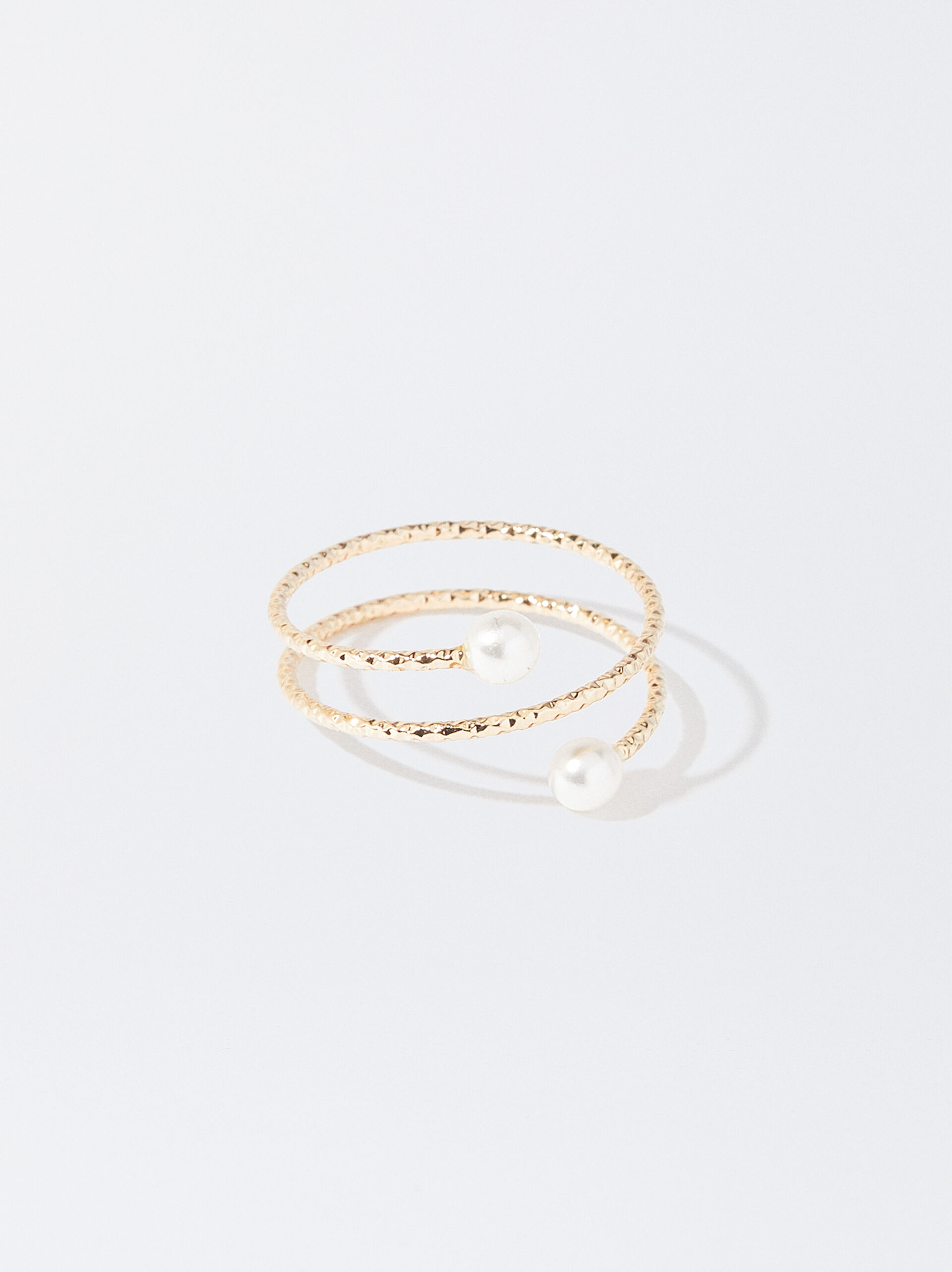 Spiral Ring With Pearls image number 2.0
