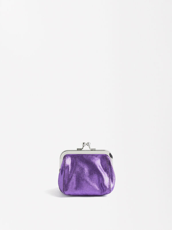 Metallic leather coin purse