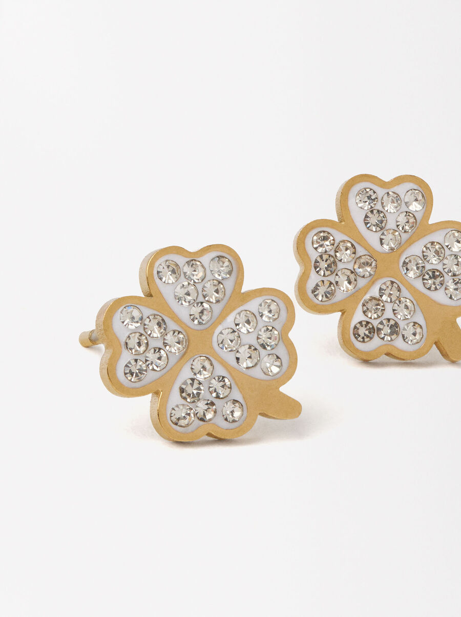 Clover earrings - stainless steel 