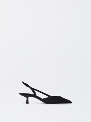 Slingback High Heel Shoes, Black, hi-res