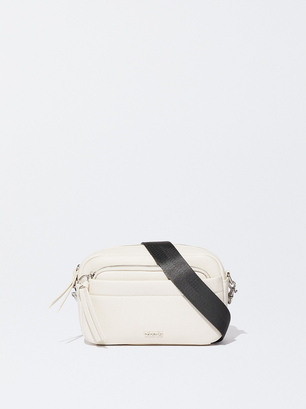 Crossbody Bag With Fabric Strap, Ecru, hi-res
