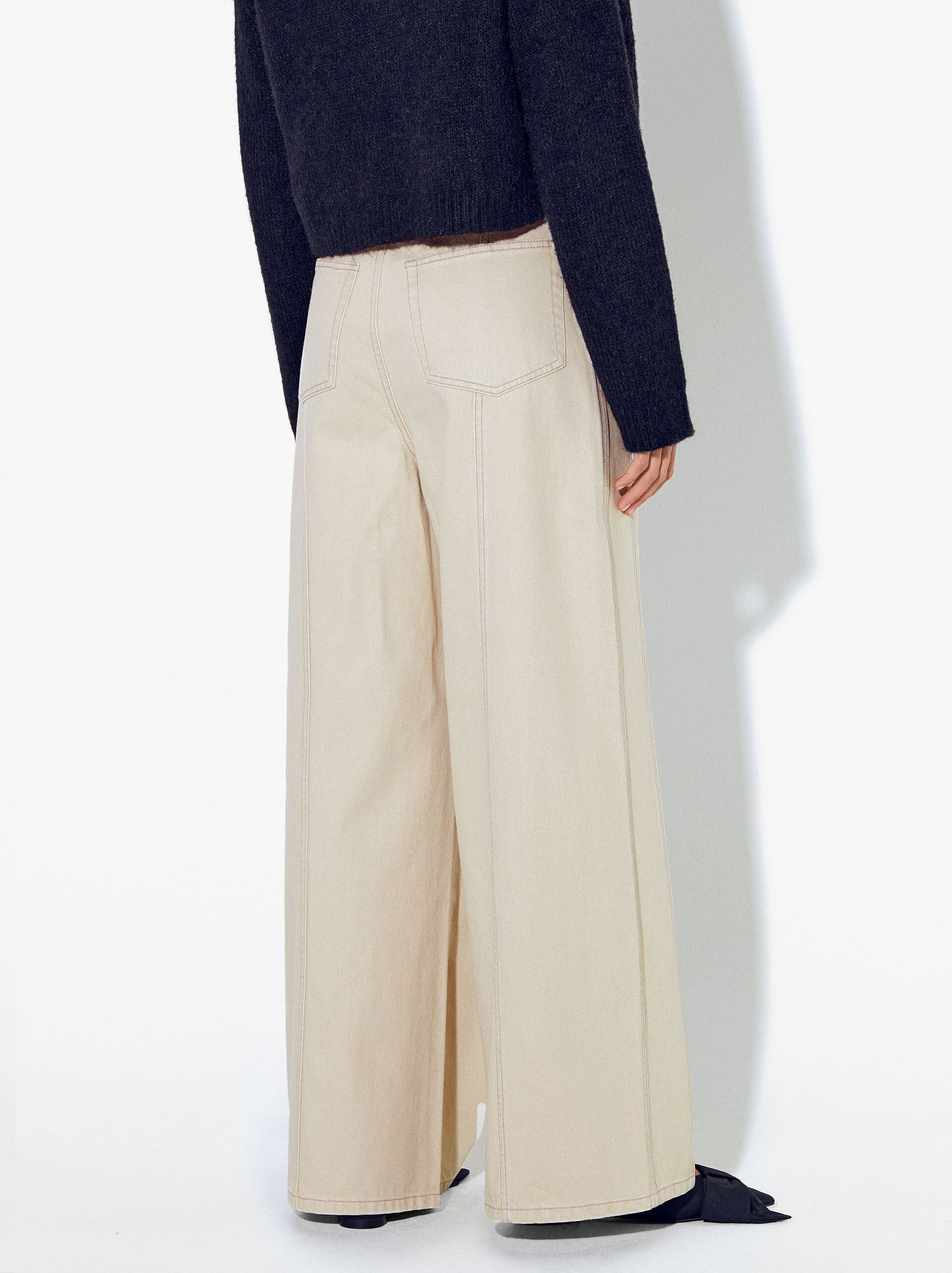 Wide Cotton Trousers image number 4.0