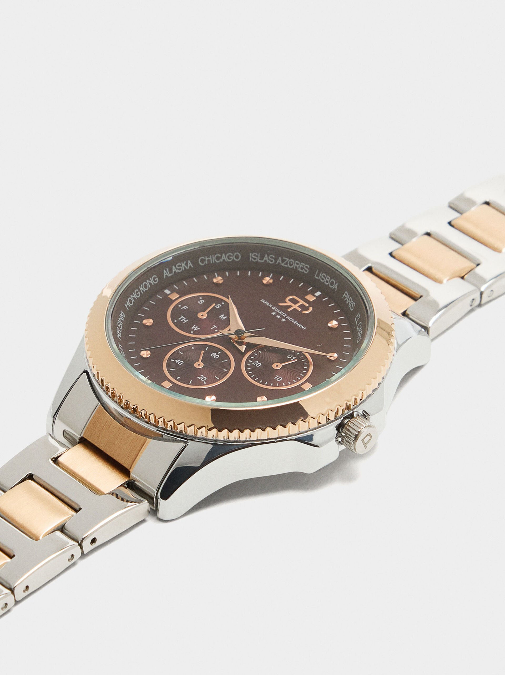 Bicolor watch with stainless steel bracelet image number 1.0