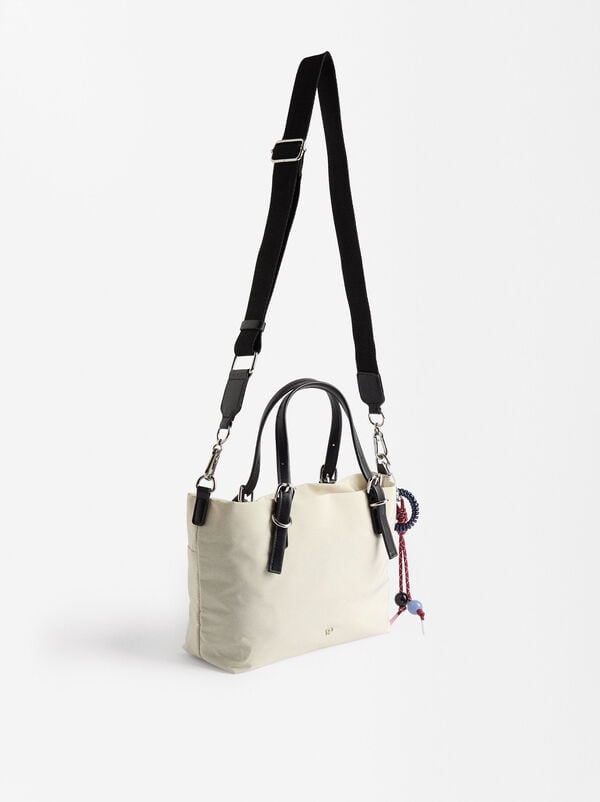 Nylon tote bag with strap M
