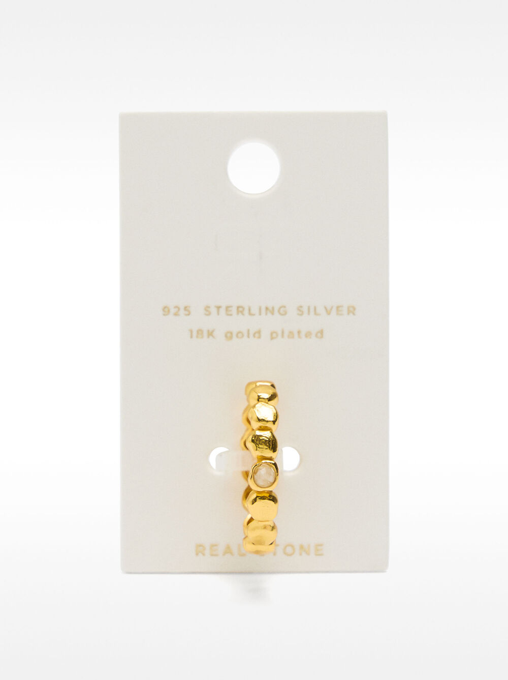 Circle ring with stone - 925 sterling silver