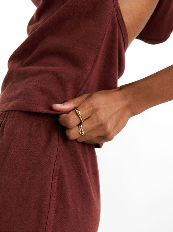 Bicolor wavy ring set – stainless steel