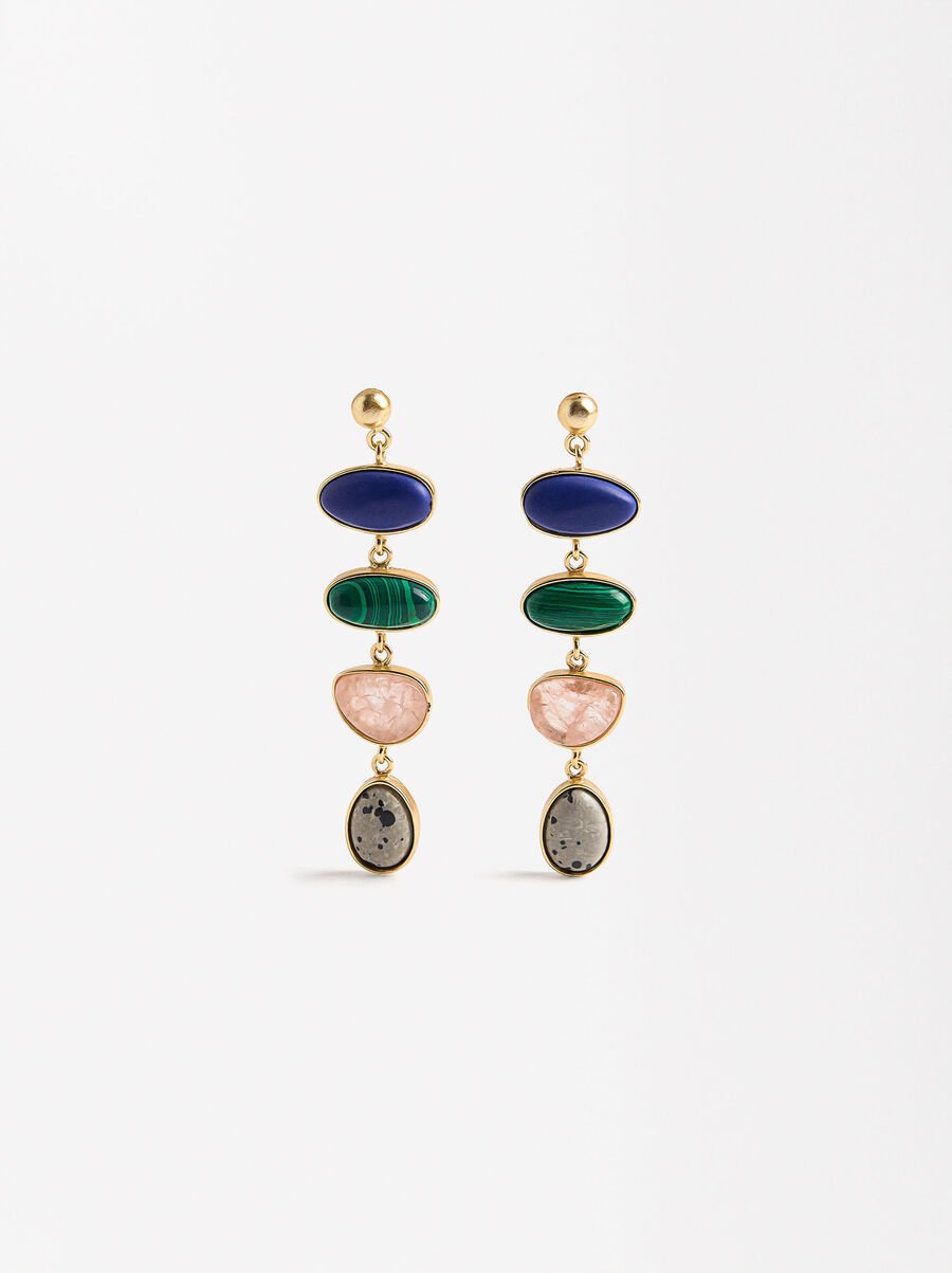 Long earrings with stones