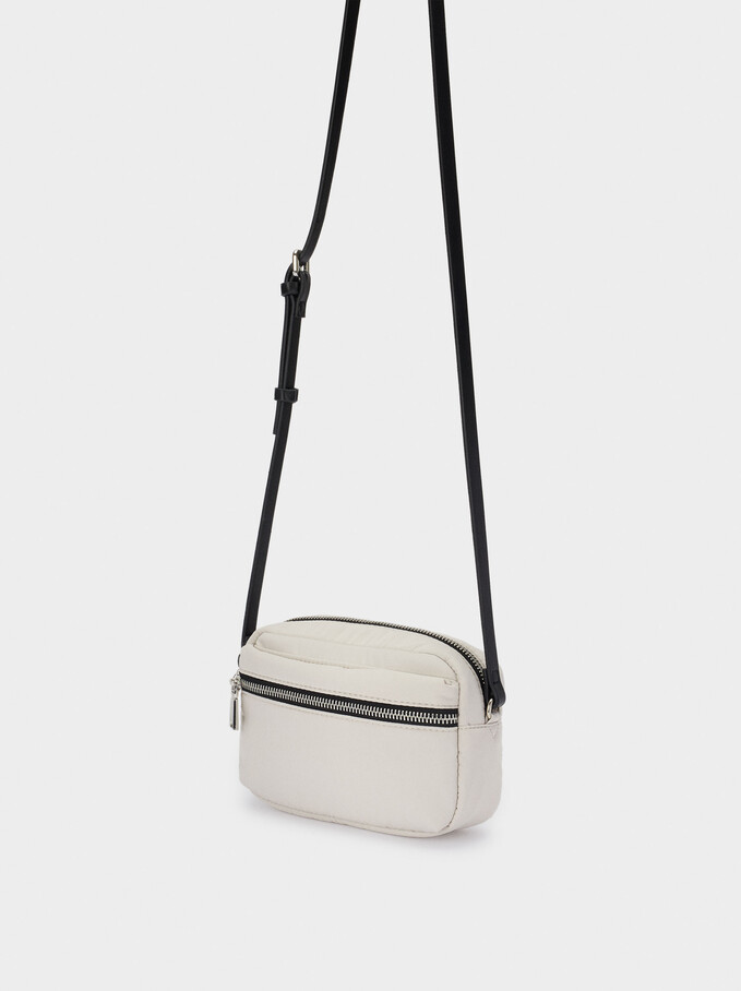 Nylon Crossbody Bag , White, hi-res