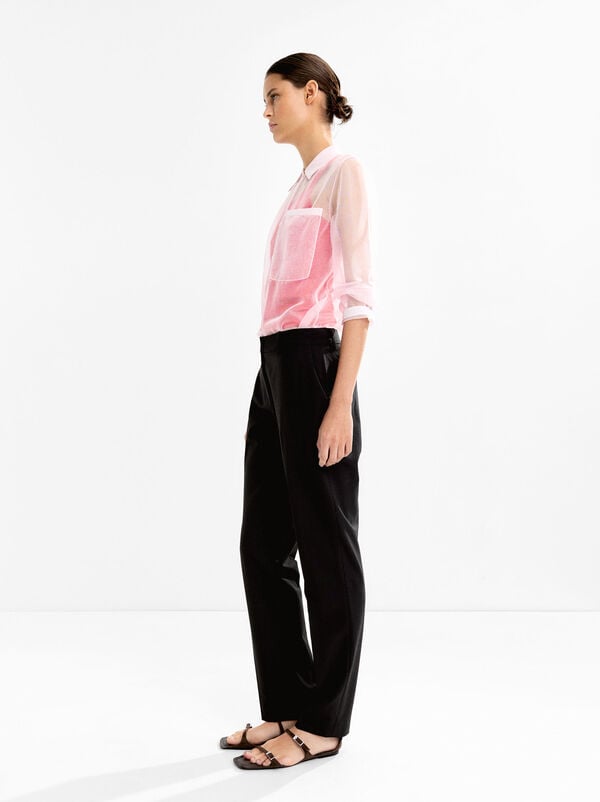Straight pants with clips