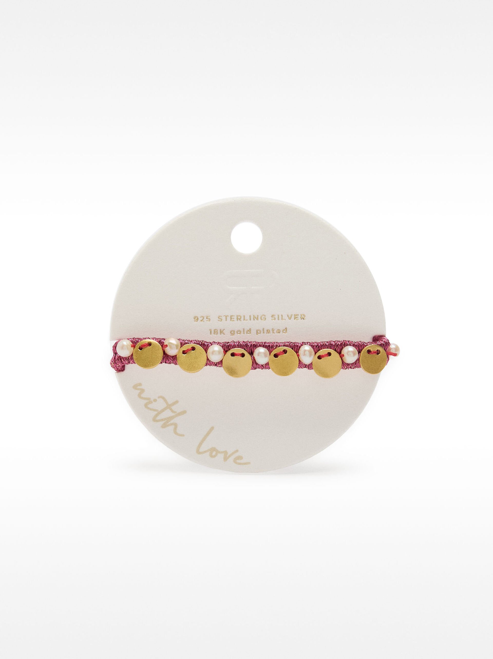 Medals and freshwater pearls bracelet - 925 sterling silver image number 4.0