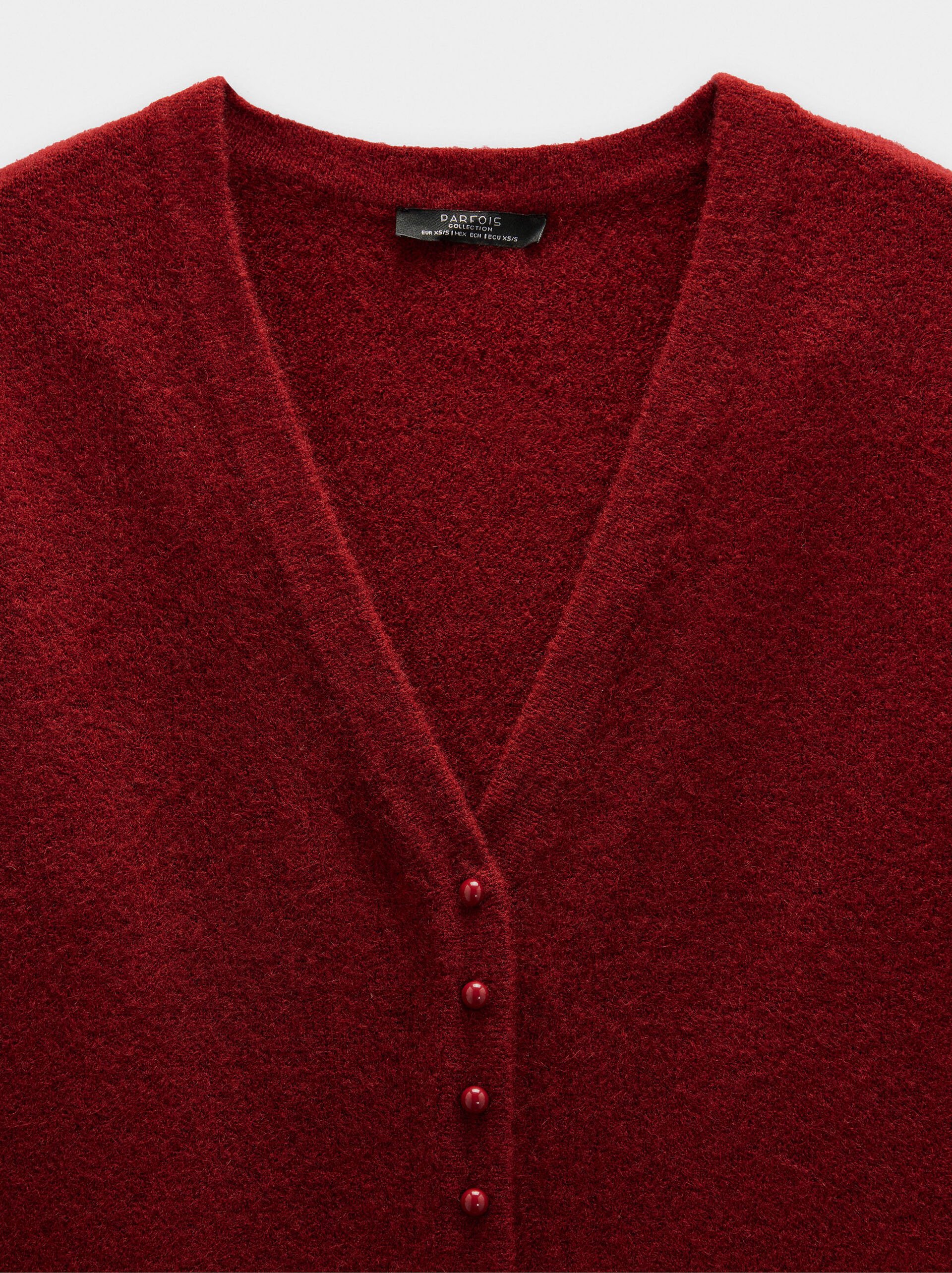 V-neck knit cardigan image number 6.0