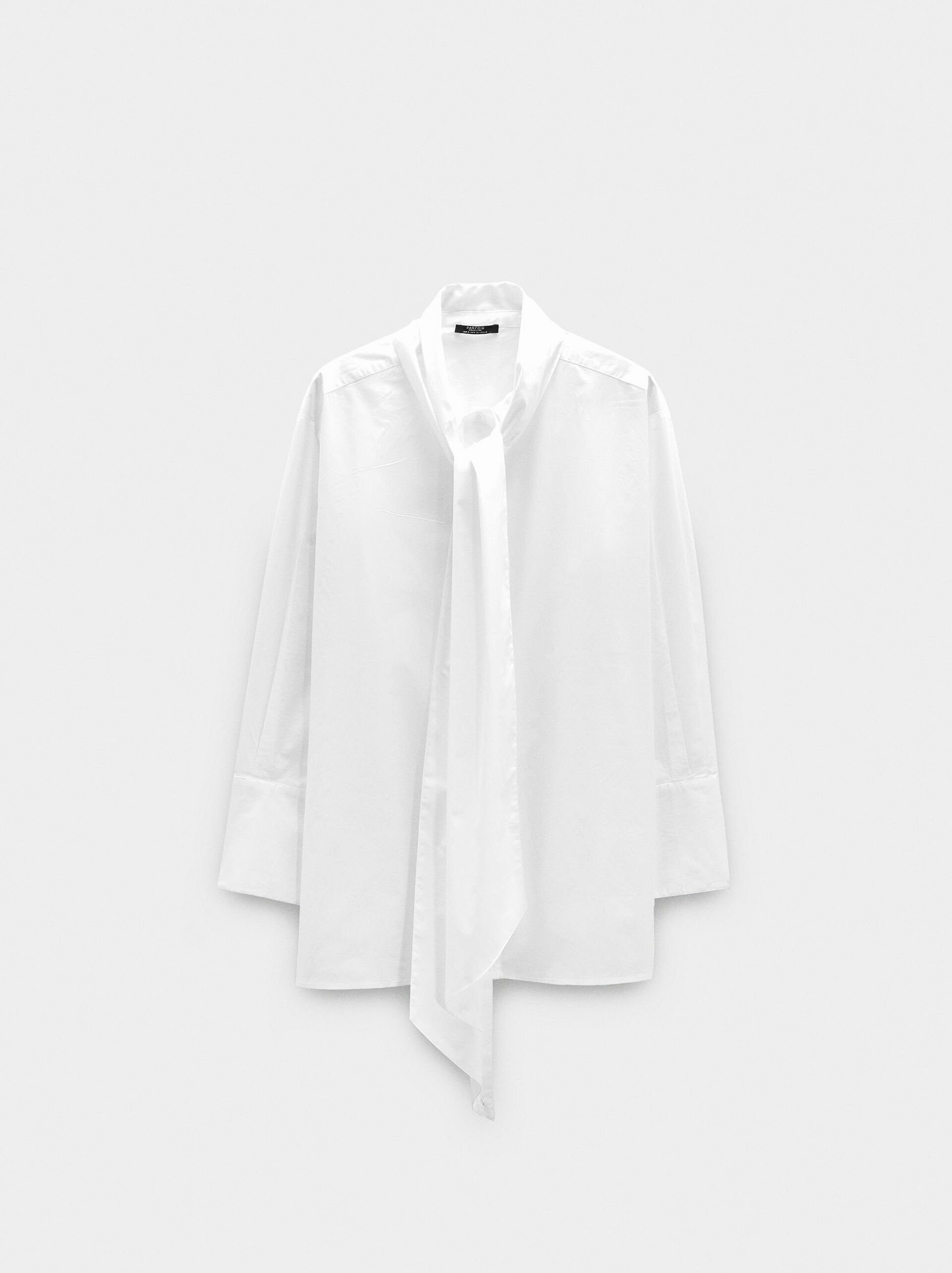 Shirt with scarf 100% cotton image number 5.0
