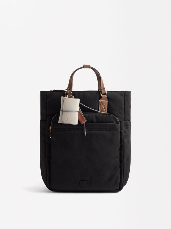 Nylon backpack with pendant