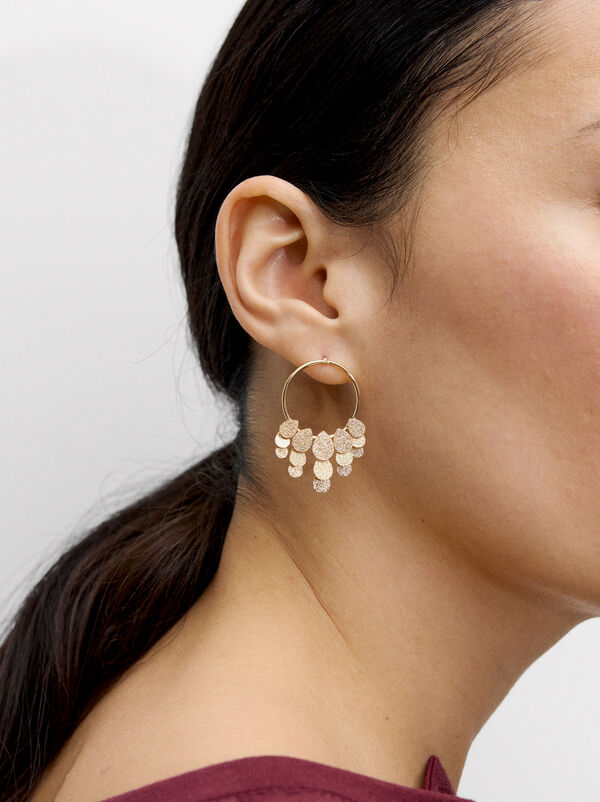 Medium hoops with hammered effect