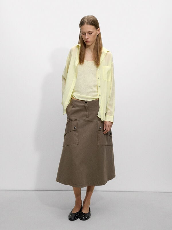 Cotton skirt with pockets