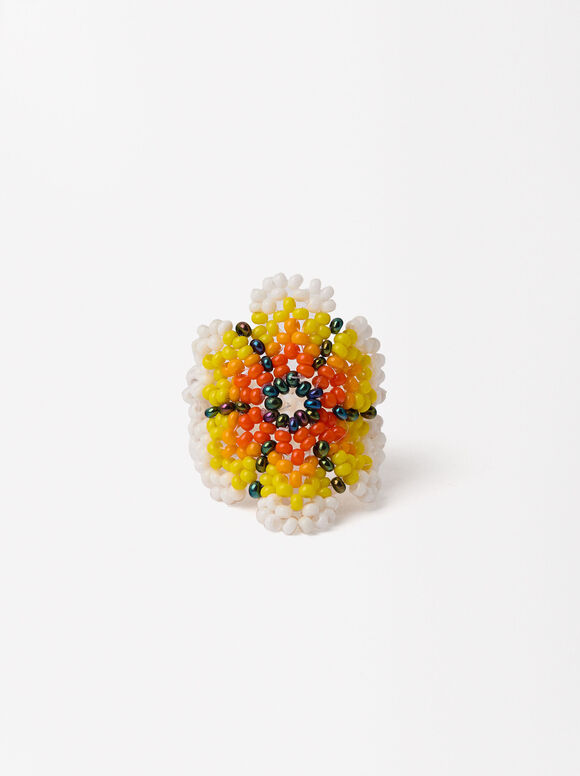 Bague Fleur Avec Des Perles - Online Exclusive, Multicolore, hi-res