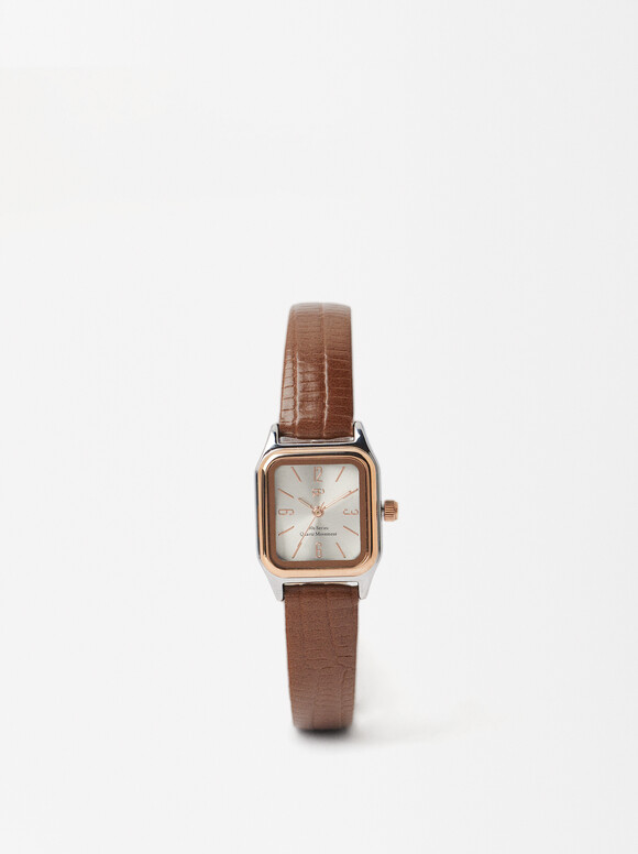 Personalized Square Case Watch, Camel, hi-res