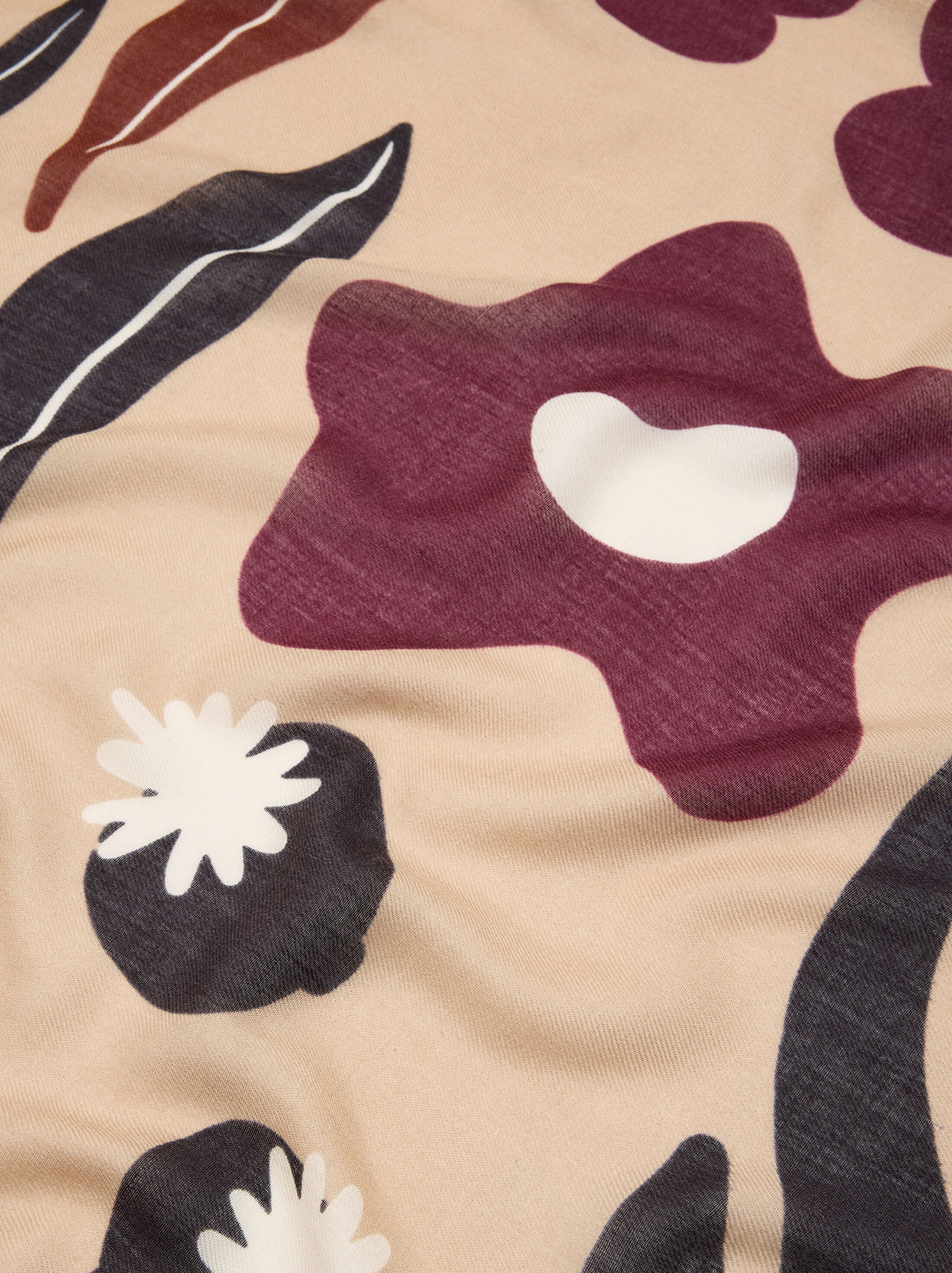 Printed scarf with wool blend image number 1.0