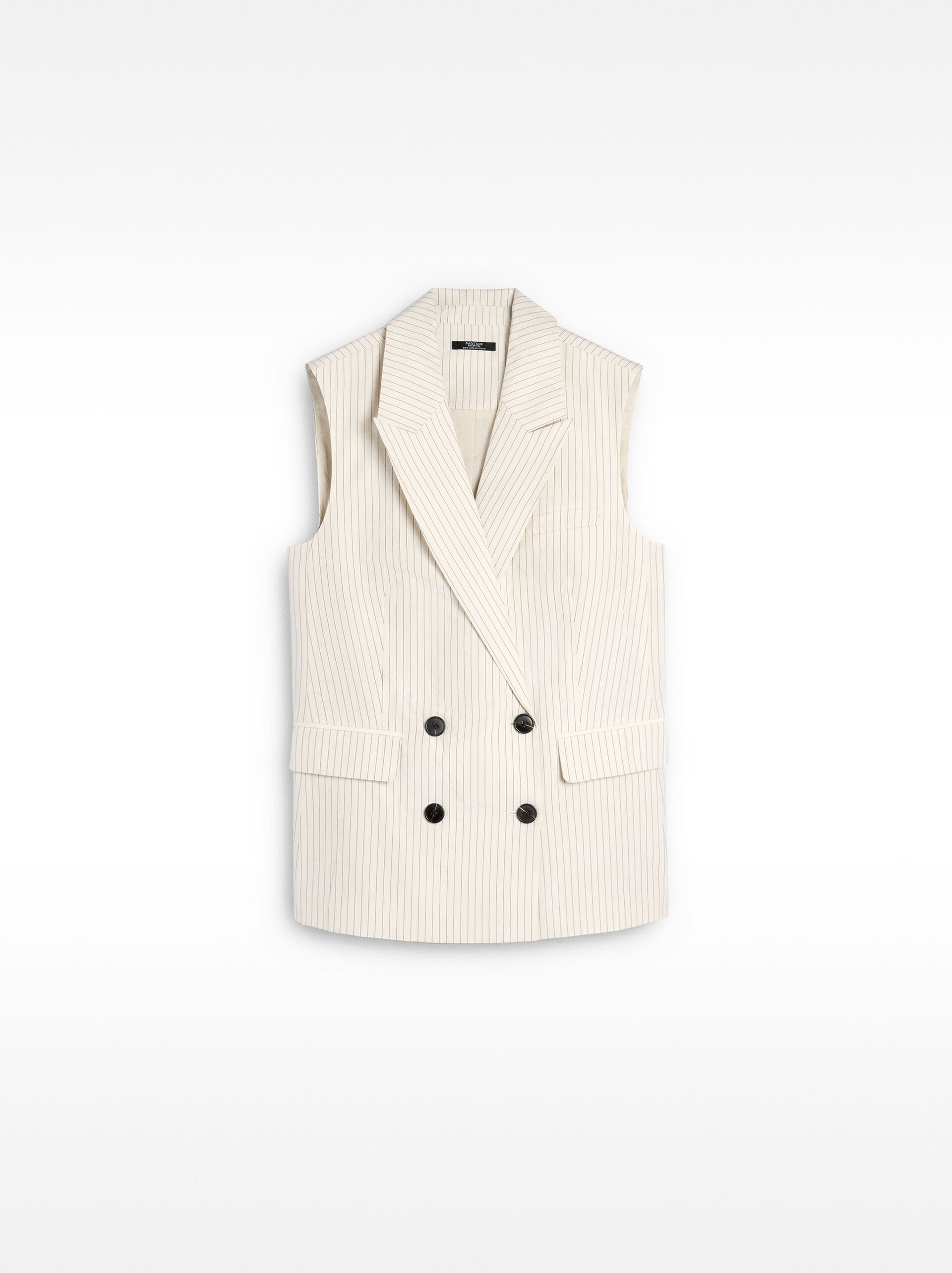 Striped waistcoat with buttons image number 5.0