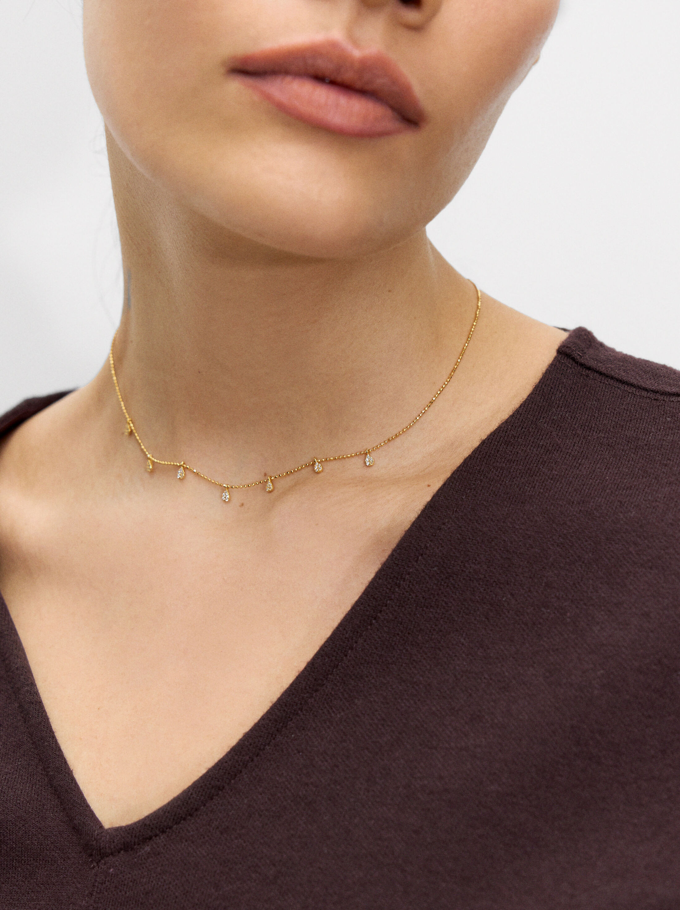 Short necklace with zirconias - 925 sterling silver image number 1.0