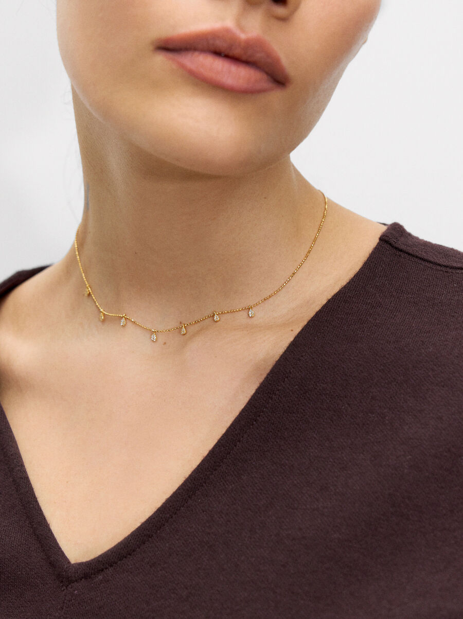 Short necklace with zirconias - 925 sterling silver