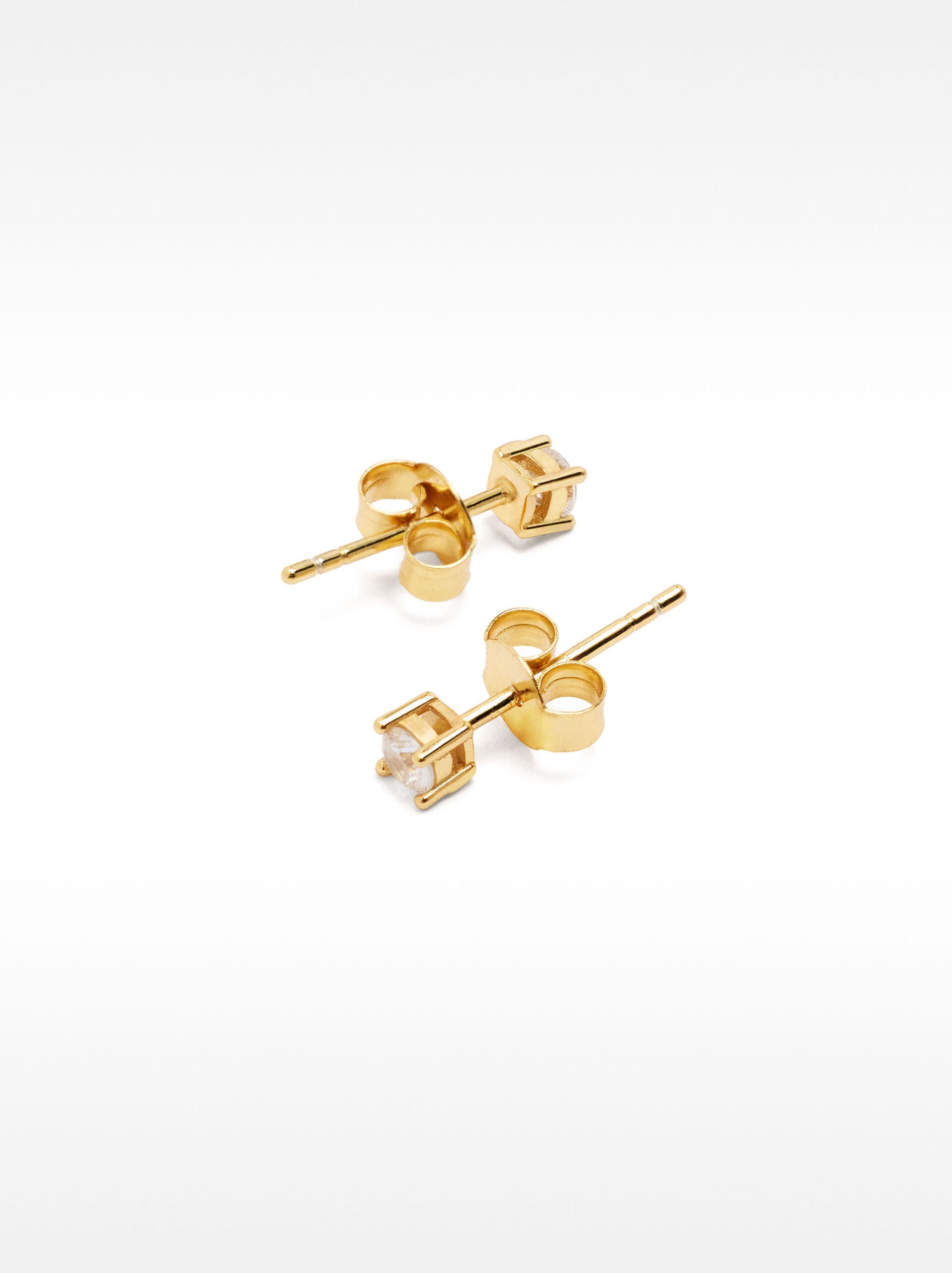 925 silver stud earrings with zirconia image number 2.0