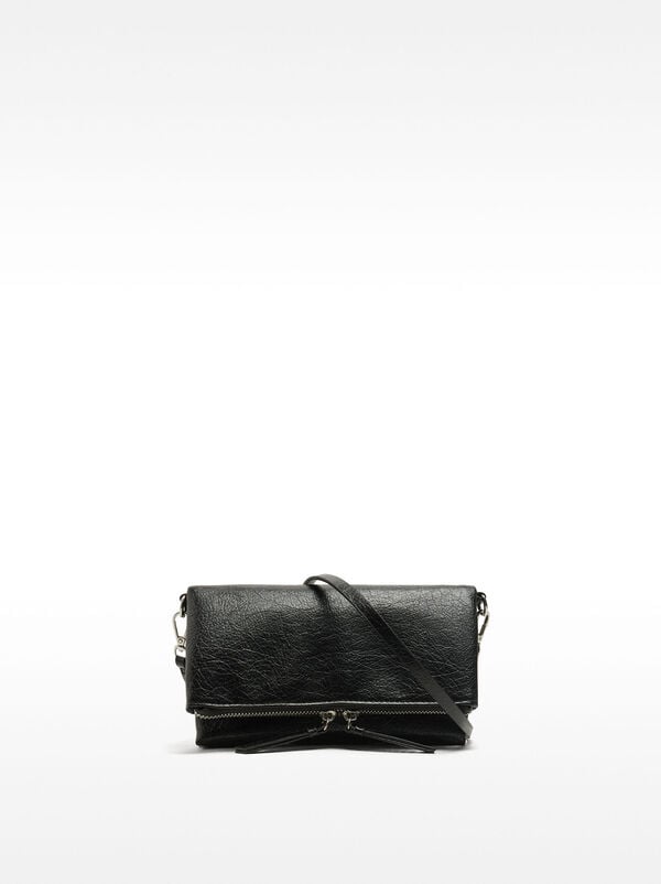 Crackle-effect crossbody bag