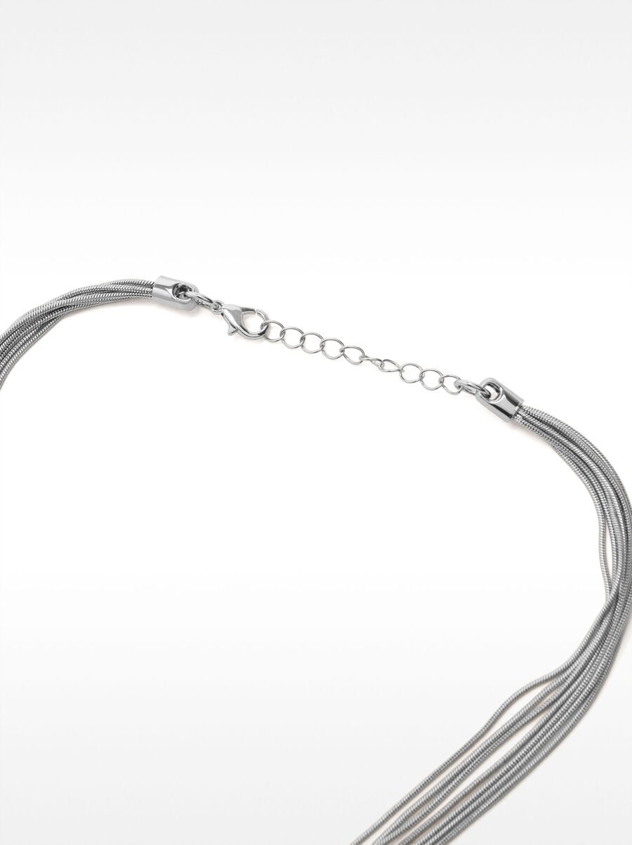 Short silver necklace