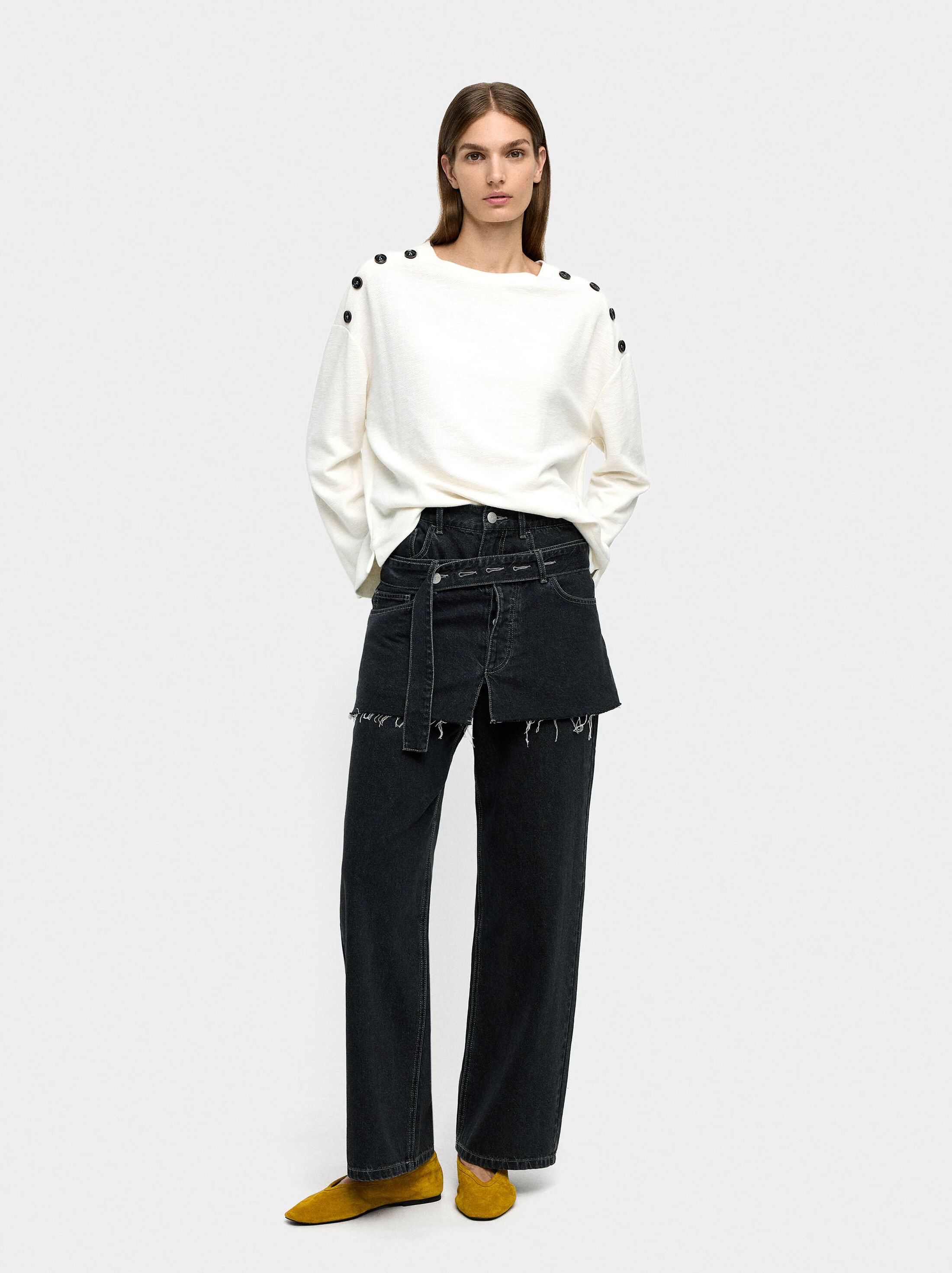 Long-sleeve sweater with buttons image number 0.0