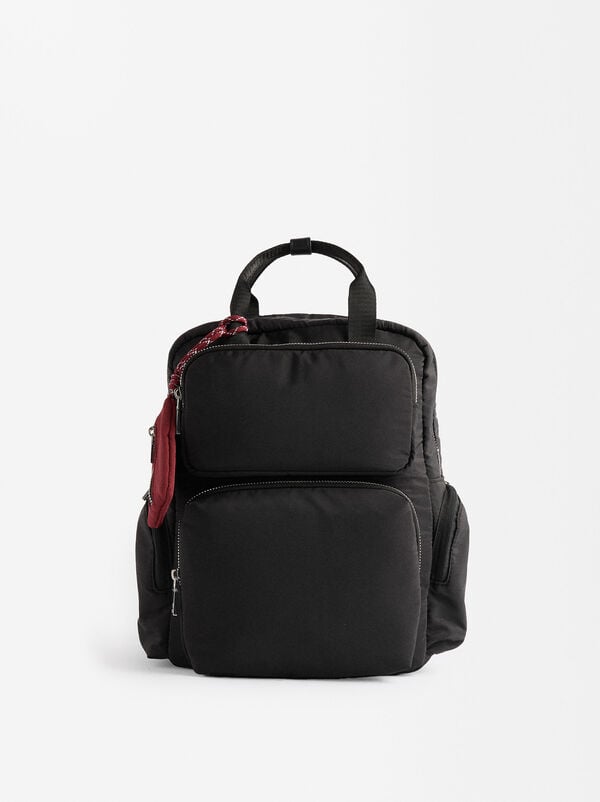 Nylon backpack with pendant